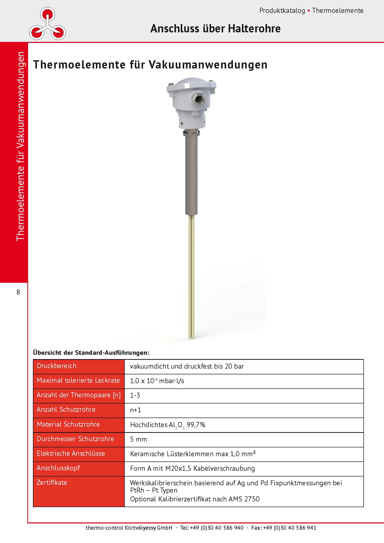 thermo-control Körtvélyessy - Katalog Vakuumthermoelemente