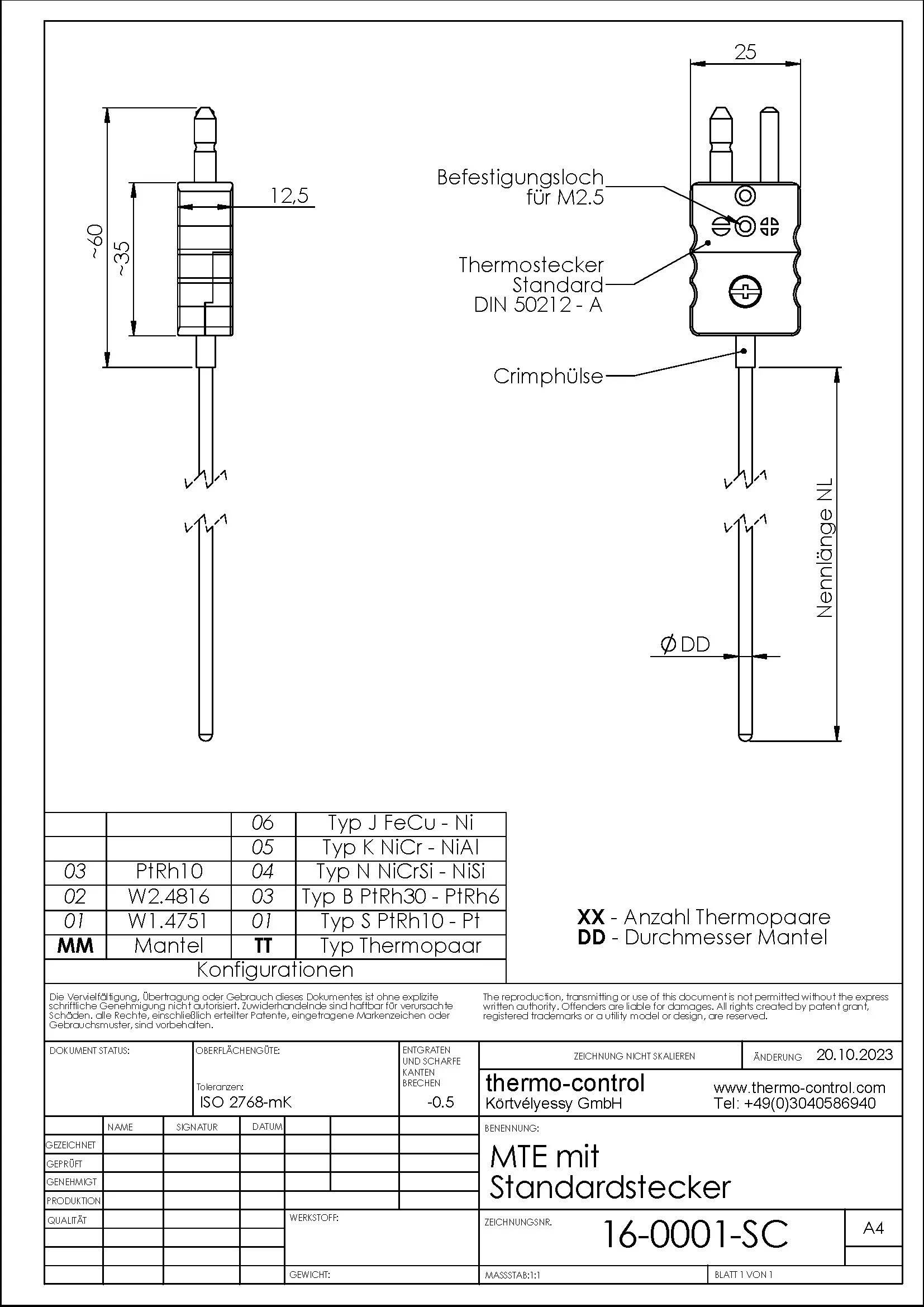 Variant standard connector normal