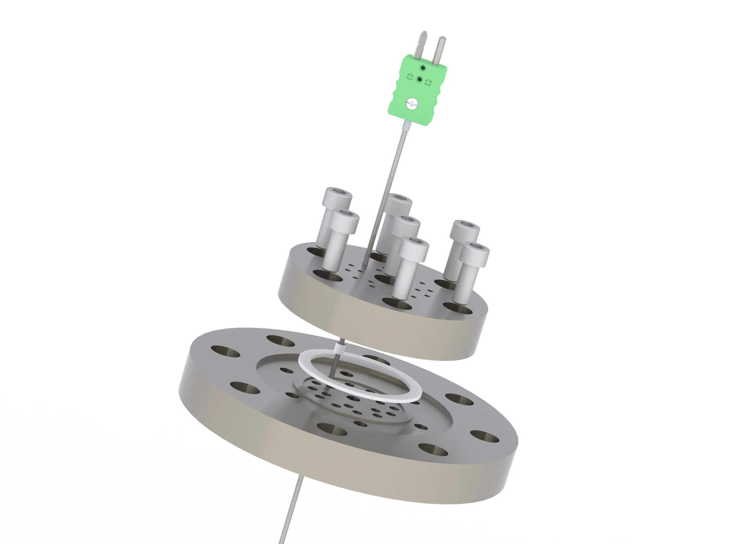 Feedthrough ISO flange 1092 DN 80 for 18 sheathed cables