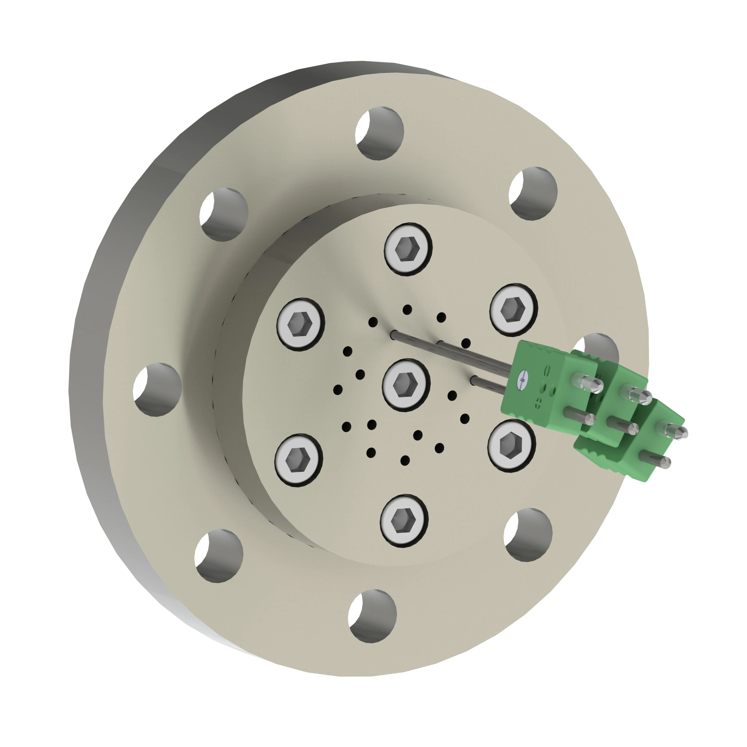 Vacuum-tight feedthrough with ISO 2861 small flange and junction box for up to 24 cables